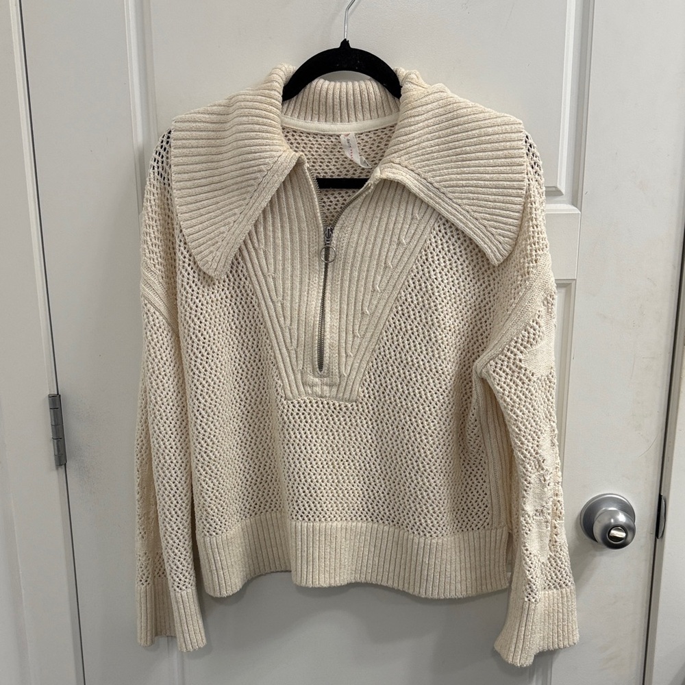 Daily Practice by Anthropologie‎ Half-Zip Oversized Pullover Sweater Size Medium